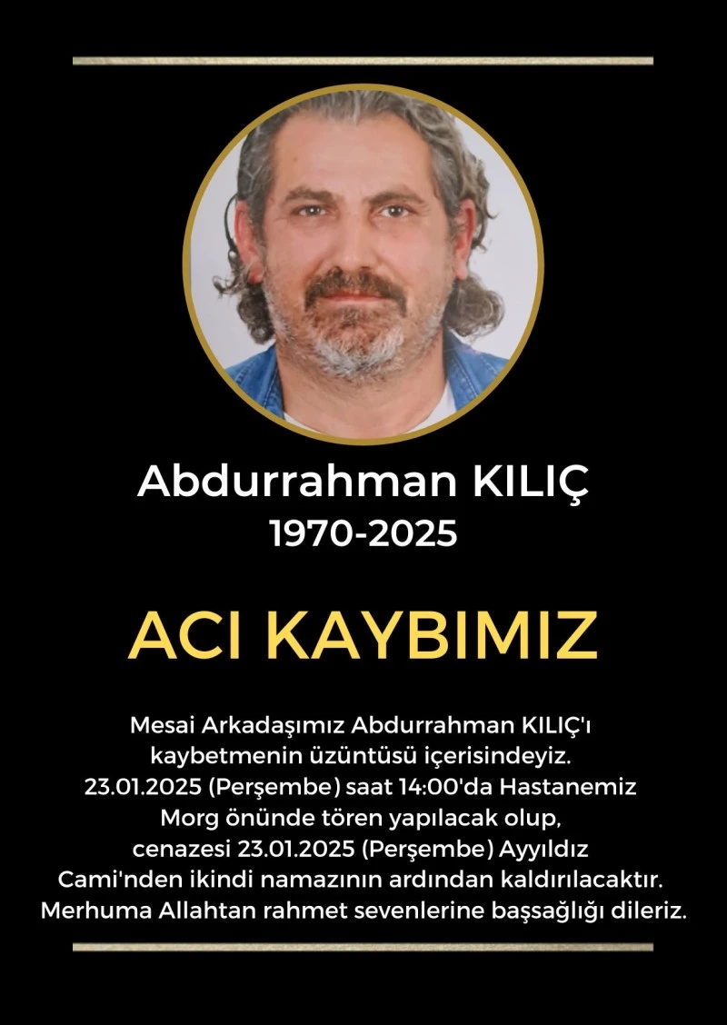 Abdurrahman Kılıç'ın Vefatı