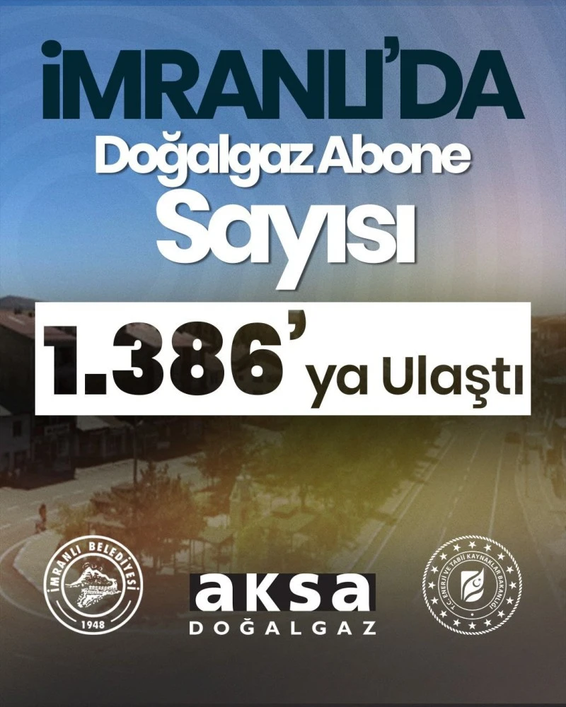 İmranlı'da Doğal Gaz Abone Sayısı 1386'ya Ulaştı